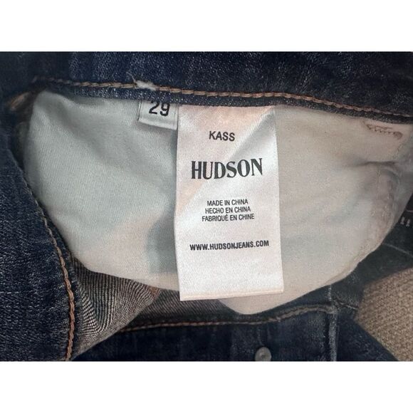 Hudson Jeans Women's KASS High-Rise Distressed Denim Biker Shorts, SZ 29 - Picture 7 of 11